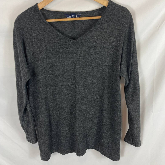 Lands End Charcoal Grey Long Sleeve Top size small - Picture 1 of 4